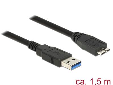 Câble USB 3.0 Type-A mâle > USB 3.0 Type Micro-B mâle 1,5 m noir