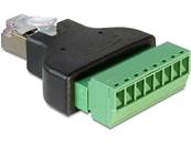 Adaptateur RJ45 mâle > Bornier 8 broches 2 pièces