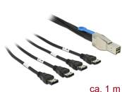 Cable Mini SAS HD SFF-8644 > 4 x eSATA 1 m