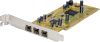 Carte PCI 64 bits Fire Wire IEEE1394 3 ports externes avec 1 câble IEEE 1394B SUNIX - RoHS
