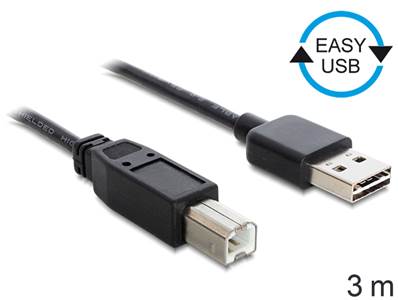 Câble EASY-USB 2.0 Type-A mâle > USB 2.0 Type-B mâle 3 m noir