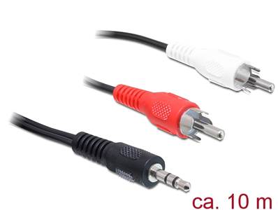 Câble Audio prise jack stéréo de 3.5 mm mâle > 2 x RCA mâle 10 m