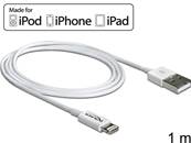 Câble d’alimentation et de transfert des données USB pour iPhone™, iPad™, iPod™ 1 m blanc