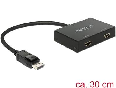 Répartiteur Displayport 1.2 1 entrée Displayport > 2 sorties HDMI
