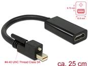 Adaptateur mini Displayport 1.2 mâle avec vis > HDMI femelle 4K actif noir