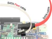 Câble SATA FLEXI 6 Go/s 10 cm en métal blanc