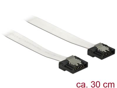 Câble SATA FLEXI 6 Go/s 30 cm en métal blanc