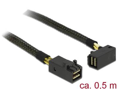 Câble Mini SAS HD SFF-8643 > Mini SAS HD SFF-8643 coudé 0,5 m