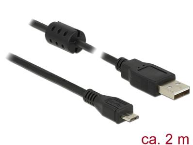 Câble USB 2.0 Type-A mâle > USB 2.0 Micro-B mâle 2,0 m noir