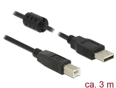 Câble USB 2.0 Type-A mâle > USB 2.0 Type-B mâle 3,0 m noir