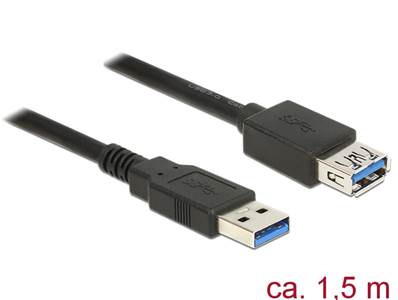 Câble d'extension USB 3.0 Type-A mâle > USB 3.0 Type-A femelle 1,5 m noir