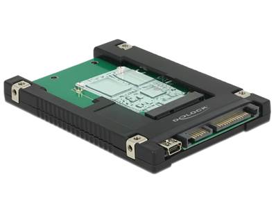 Convertisseur 2.5" SATA 22 broches / USB 2.0 Type Mini-B > 1 x emplacement mSATA / Mini PCIe