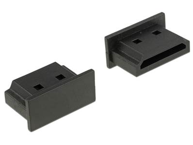 Capot noir pour HDMI A femelle sans prise 10 pièces