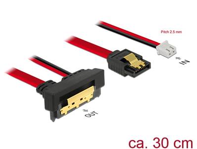 Câble SATA 6 Gbit/s 7 broches femelle + alimentation 2 broches femelle > SATA 22 broches femelle cou