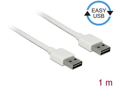 Câble EASY-USB 2.0 Type-A mâle > EASY-USB 2.0 Type-A mâle 1 m blanc