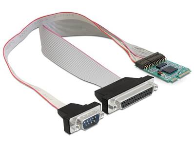 Mini PCIe I/O PCIe taille complète 1 x Seriell RS-232, 1 x Parallèle