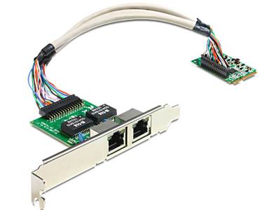 Mini PCIe I/O PCIe taille normale 2 x Gigabit LAN