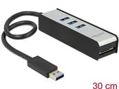 Hub USB 3.0 externe à 3 Ports + 1 fente de lecteur de cartes SD