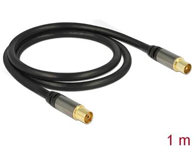 Câble d’antenne IEC mâle > IEC femelle RG-6/U 1 m noir