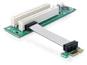 Carte Riser PCI Express x1 > 2 PCI avec câble flexible de 9 cm avec insertion gauche