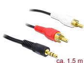 Câble Audio prise jack stéréo de 3.5 mm mâle > 2 x RCA mâle 1,5 m
