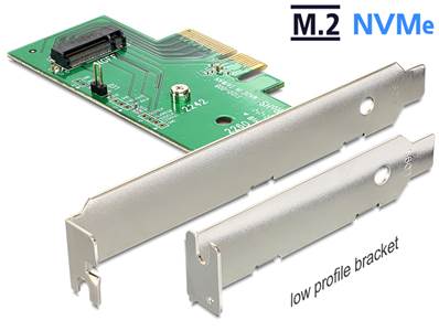 Carte PCI Express x4 > 1 x interne NVMe M.2 Key M 80 mm - Faible encombrement