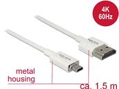 Câble HDMI haute vitesse avec Ethernet - HDMI-A mâle > HDMI Micro-D mâle 3D 4K 1,5 m Fin Haut de gam