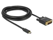 Câble USB Type-C™ mâle > DVI 24+1 mâle (Mode DP Alt) 4K 30 Hz 3 m noir
