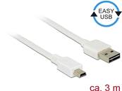 Câble EASY-USB 2.0 Type-A mâle > USB 2.0 Type Mini-B mâle 3 m blanc