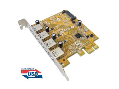 Carte PCIe USB3.0 Chipset NEC, 4 port s type A certifié USB 3.0 host card TID 350000174