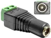 Adaptateur CC 5,5 x 2,1 mm femelle > Bornier 2 broches