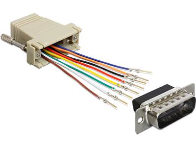 Adaptateur Sub-D 15 broches mâles > Kit d'assemblage femelle RJ45