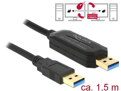 Câble de liaison de données + commutateur clavier-souris USB 3.0 Type A mâle > USB 3.0 Type A mâle 1