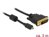 Câble HDMI Micro-D mâle > DVI 24+1 mâle 3 m