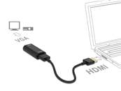 Adaptateur HDMI-A mâle > VGA femelle Logement métal avec câble de 15 cm