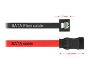 Câble SATA FLEXI 6 Go/s 100 cm en métal noir