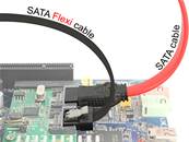 Câble SATA FLEXI 6 Go/s 20 cm en métal noir