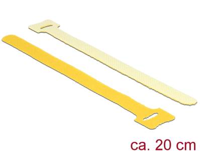Fermetures par velcro, L 200 mm x l 12 mm 10 pièces jaune