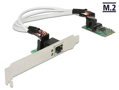 Convertisseur M.2 touche B+M mâle > 1 x Gigabit LAN – Facteur de forme à profil compact