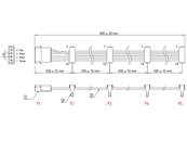 Câble Alimentation Molex à 4 broches mâle > 4 x SATA à 15 broches femelle 40 cm