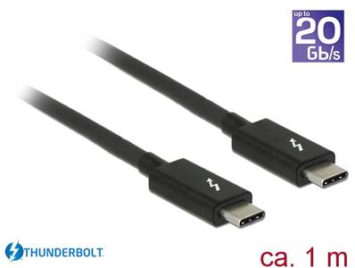 Câble Thunderbolt™ 3 (20 Go/s) USB-C™ mâle > mâle passif 1,0 m 5 A noir