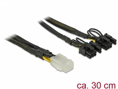 Câble d'alimentation PCI Express 6 broches femelle > 2 x 8 broches mâle 30 cm