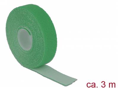 Fermetures par velcro L 3 m x l 20 mm rouleau vert