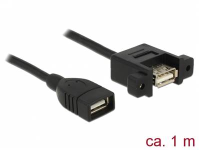 Câble USB 2.0 Type-A femelle > USB 2.0 Type-A femelle à montage sur panneau 1 m