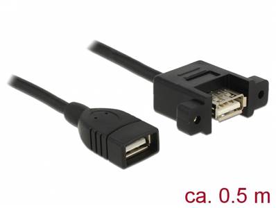 Câble USB 2.0 Type-A femelle > USB 2.0 Type-A femelle à montage sur panneau 0,5 m