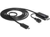 Câble mâle MHL de 11 broches (Samsung S3, S4, S5) > Mâle High Speed HDMI + USB-micro B femelle de 1,