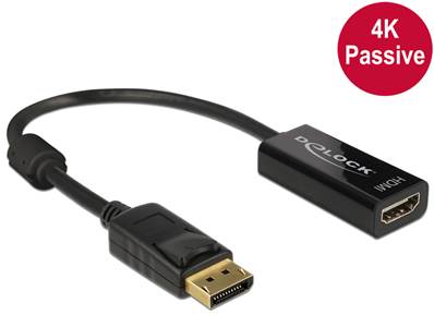Adaptateur Displayport 1.2 mâle > HDMI femelle 4K passif noir