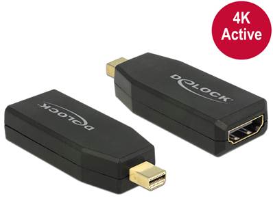 Adaptateur mini Displayport 1.2 mâle > HDMI femelle 4K actif noir