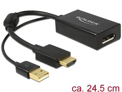 Adaptateur HDMI-A mâle > Displayport 1.2 femelle noir