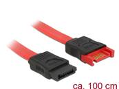 Câble d'extension SATA 6 Gb/s mâle > SATA femelle 100 cm rouge